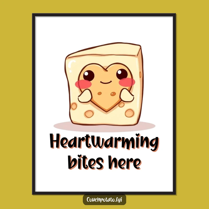 Funny Cream Cheese Heart Cookie Poster: Sweeten Your Walls with Comedic Art!