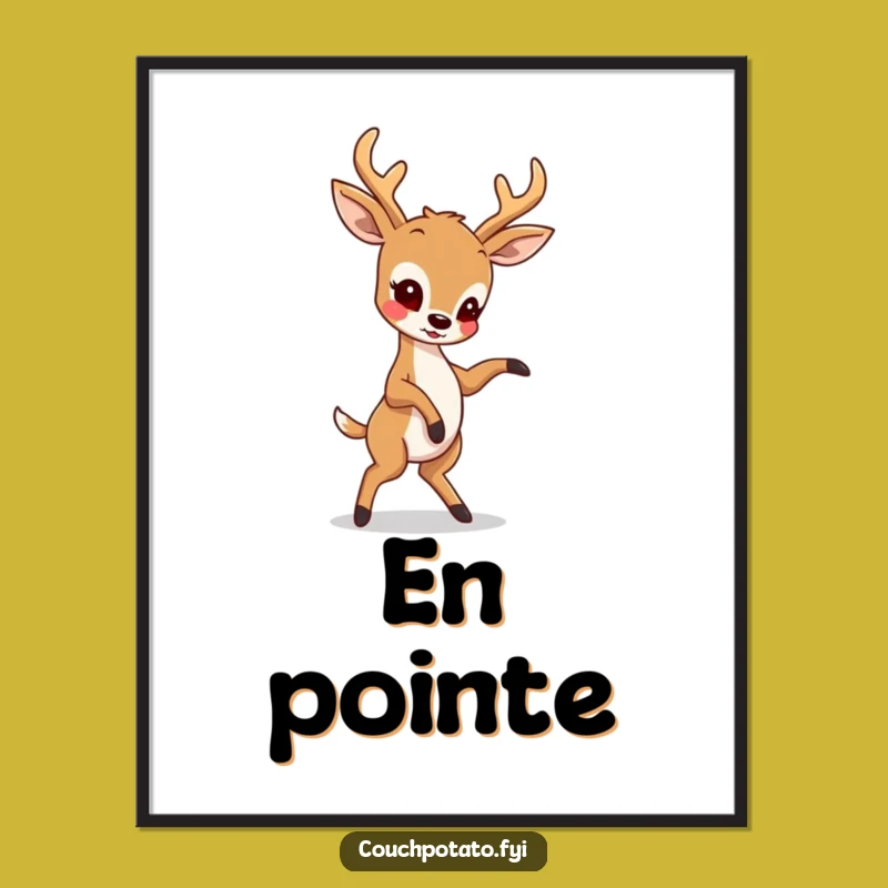 Funny Deer Dancer Poster: Whimsical Art Print for Animal and Dance Enthusiasts