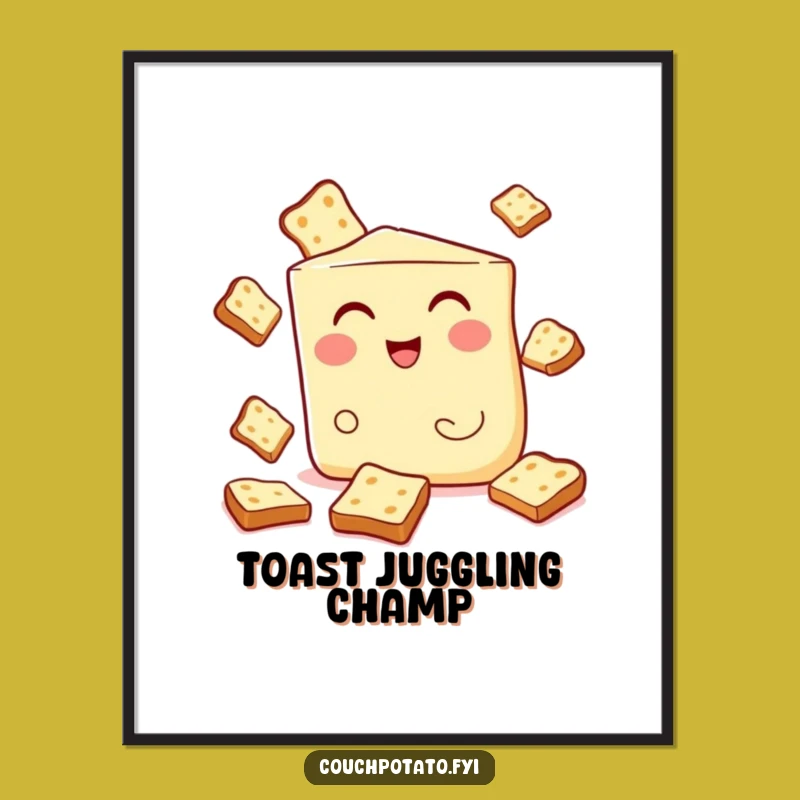Funny Cream Cheese Juggling Poster - Breakfast Wall Art with a Wink