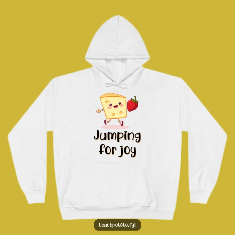 Cozy Funny Cream Cheese & Strawberry Hoodie - Warm & Whimsical Jumping Rope Style