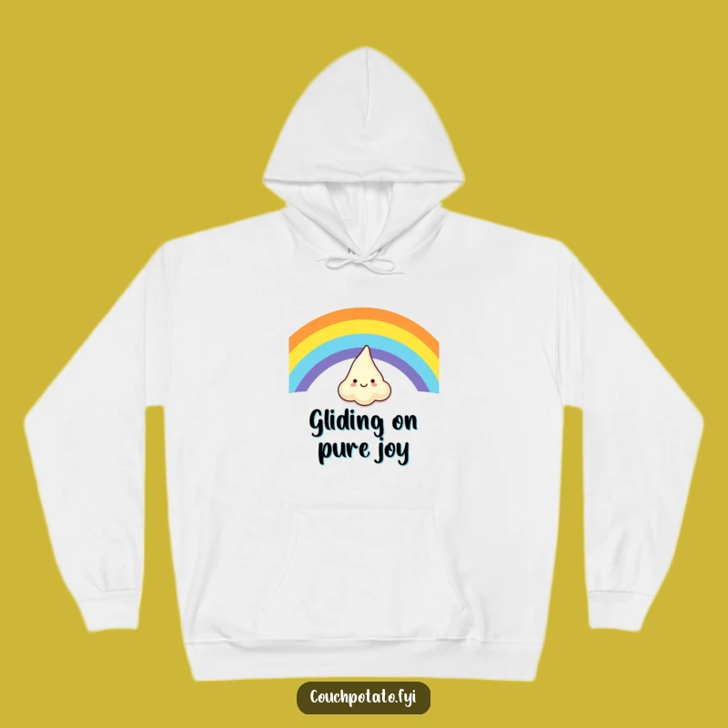 Cozy Funny Giggling Cream Cheese Rainbow Hoodie - Warm & Humorous Gift for All