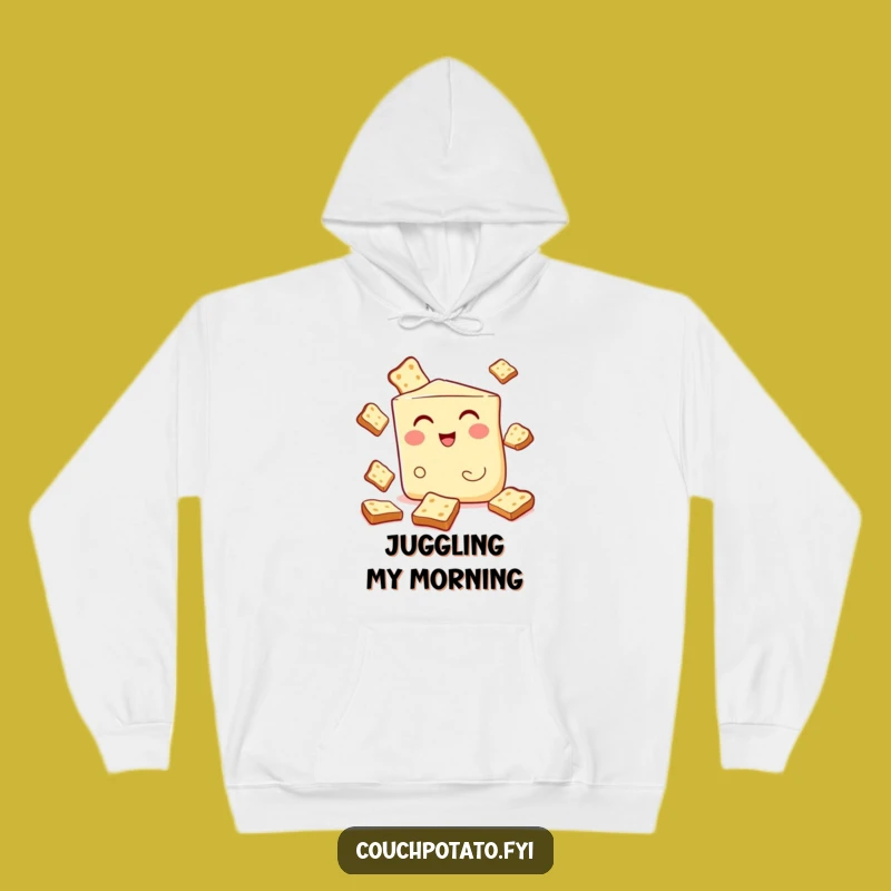 Funny Cream Cheese Juggling Hoodie - Cozy Breakfast Banter