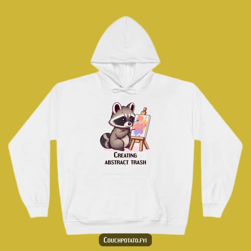 Funny Raccoon Art Studio Hoodie - Cozy & Hilarious Comfort