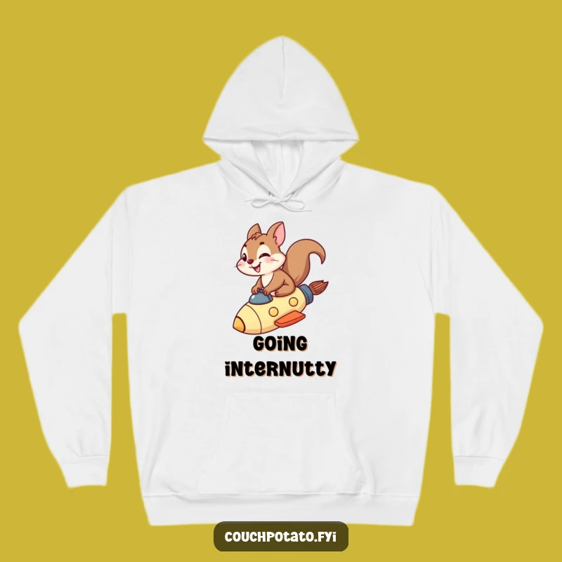 Cozy Funny Squirrel Rocket Hoodie: Adventure Warmth, Ideal Gift