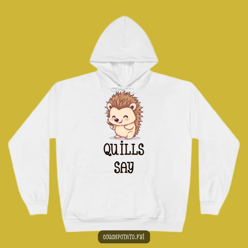 Funny Hedgehog Artist Hoodie: Cozy Sweatshirt for Quill-Drawing Enthusiasts