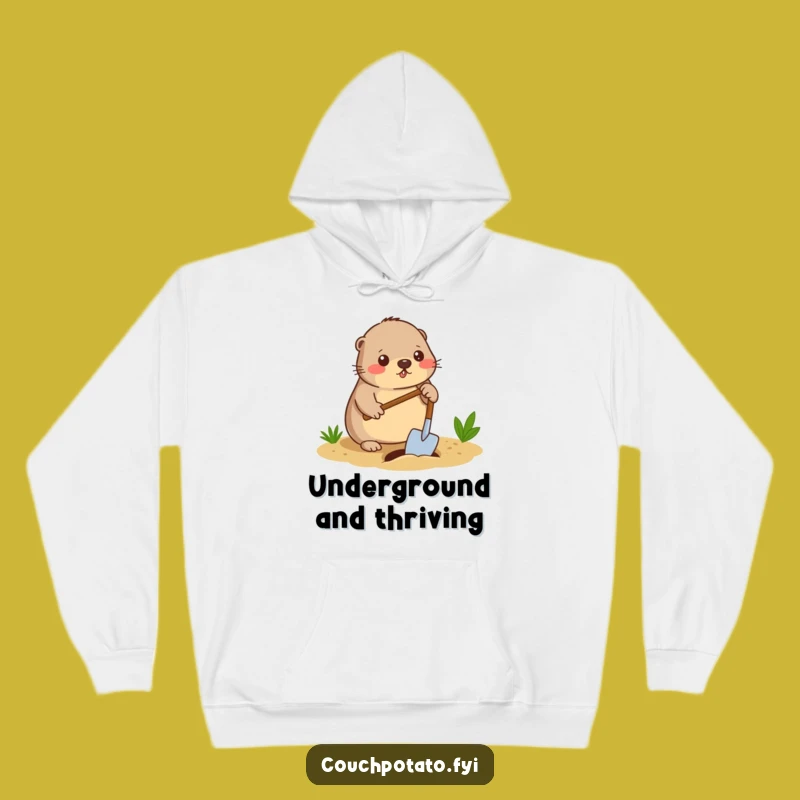 Funny Mole Digger Hoodie - Diligent Spading Gift for Cozy Workers