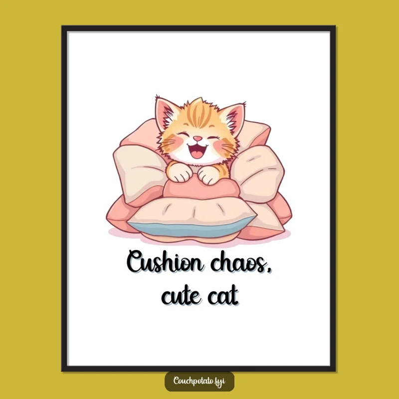Free Printable Kitten Wall Art: Giggling Tumble Funny Downloadable Decor Gift