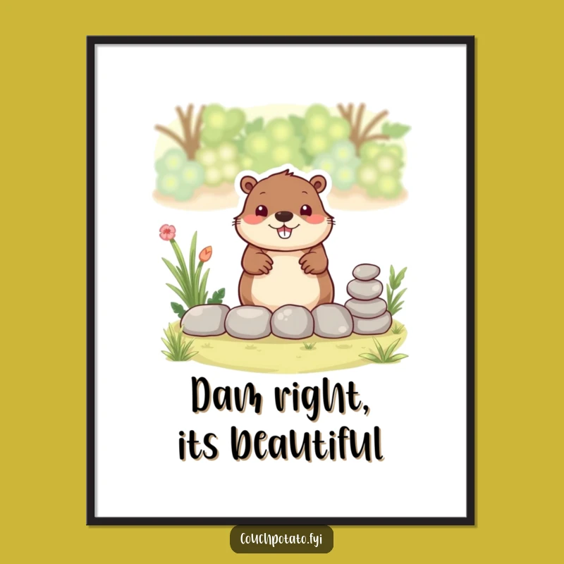 Free Printable Beaver Wall Art - Industrious Downloadable Art for Cozy Decor