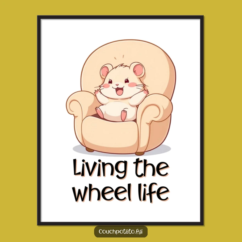 Free Printable Funny Hamster Wall Art: Armchair Roll, Hilarious DIY Downloadable Decor!