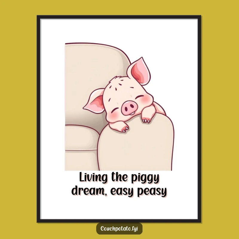 Free Printable Funny Piglet Wall Art - Cheerful Wiggling Toes Downloadable Decor
