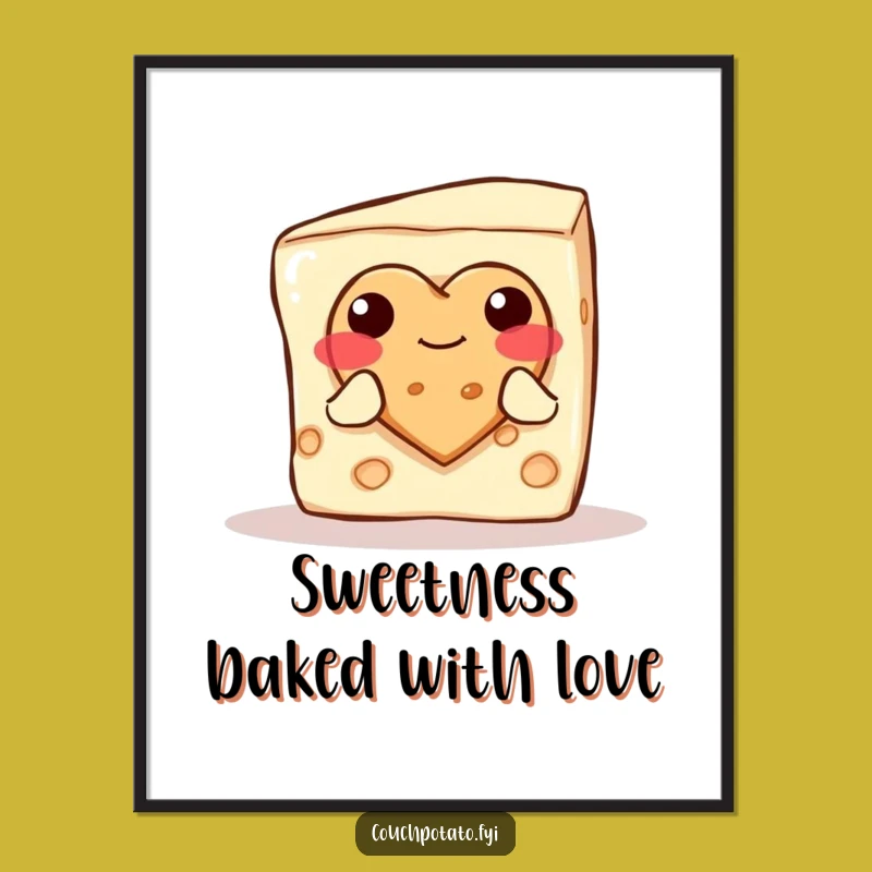 Funny Free Printable Wall Art: Cream Cheese Sweetheart Quirky Downloadable Decor