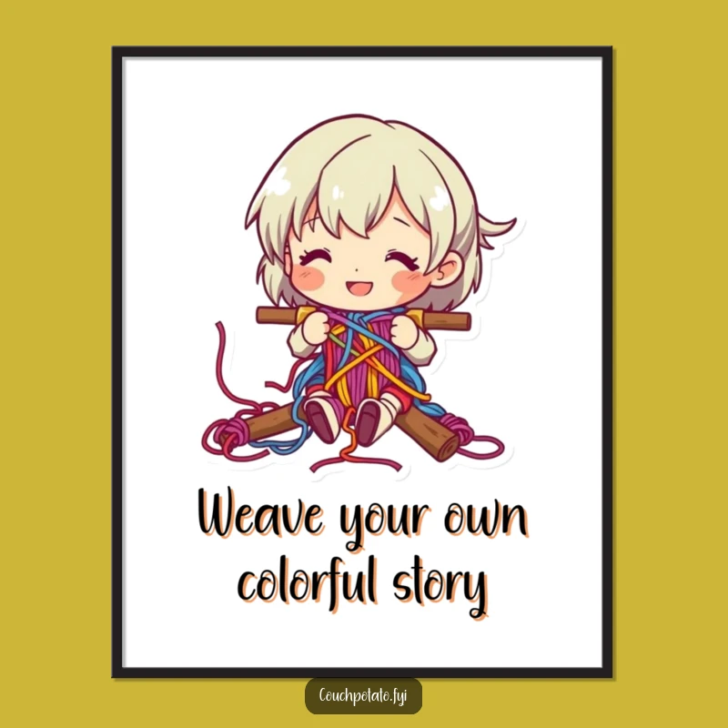 Funny Free Printable Wall Art: Happy Weaver Creates Pattern, Quirky DIY Decor