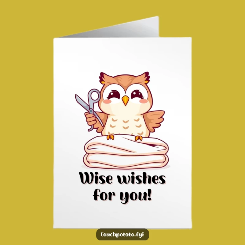 Free Printable Birthday Card: Owl Tailor Cuts Fun - DIY Greeting