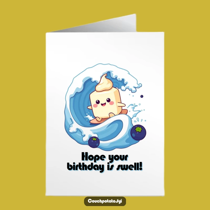 Surf's Up Free Printable Birthday Card: Cream Cheese Surfer Downloadable Joy Gift