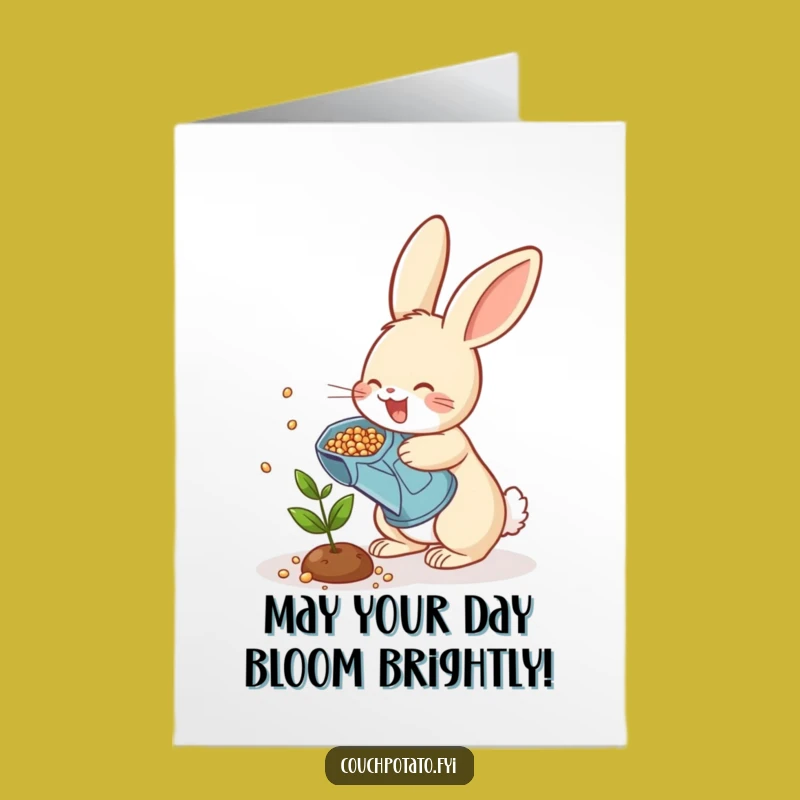 Free Printable Birthday Card: Funny Rabbit Sprinkles Joy, A Hilarious Downloadable Gift!