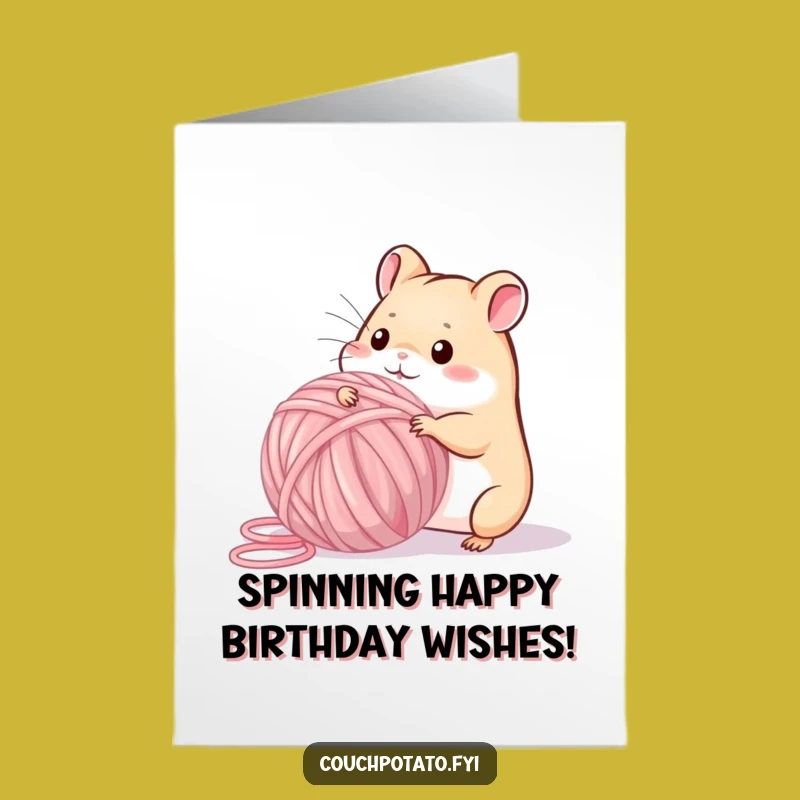 Free Printable Birthday Card: Hamster Winds Fun - DIY Greeting