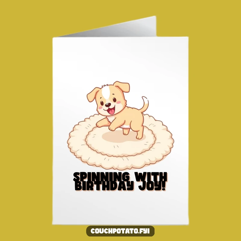Free Printable Birthday Card: Playful Puppy, Energetic Wishes Downloadable Gift