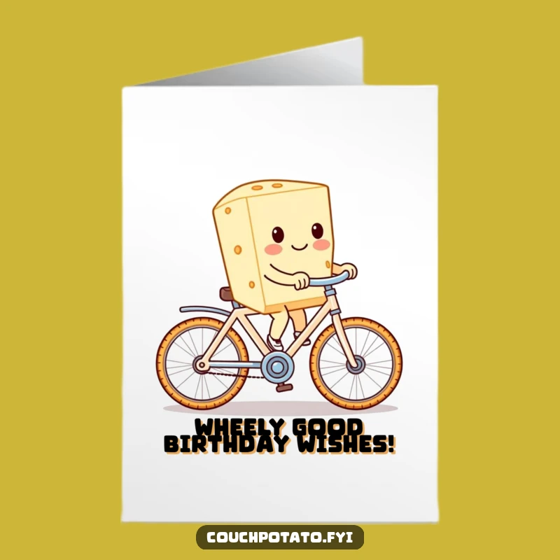 Funny Free Printable Birthday Card: Cream Cheese Cyclist Downloadable Joyful Gift