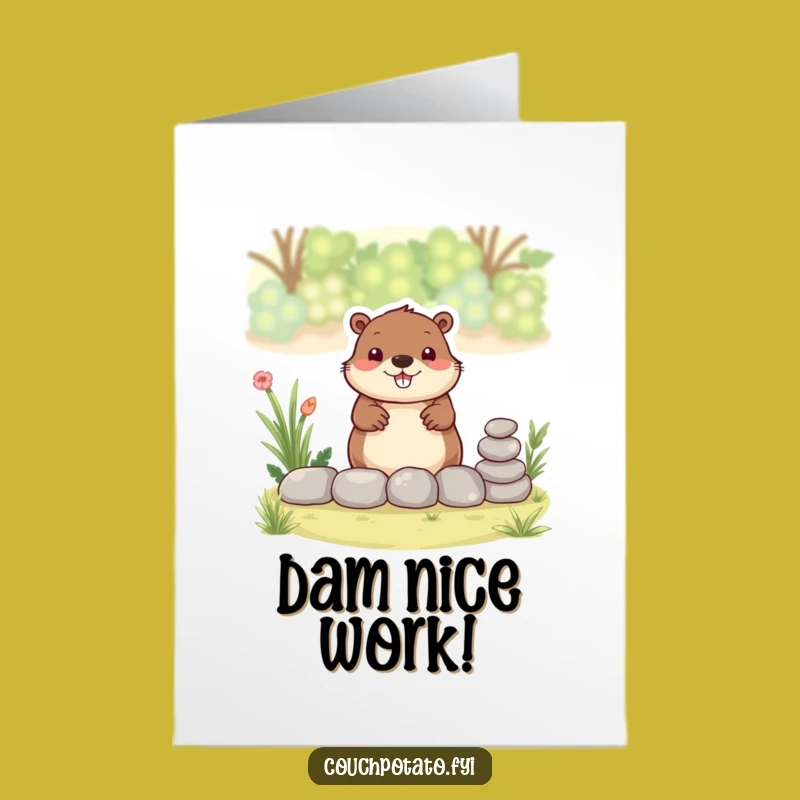 Free Printable Beaver Card - Productive Congrats Downloadable for Big Projects