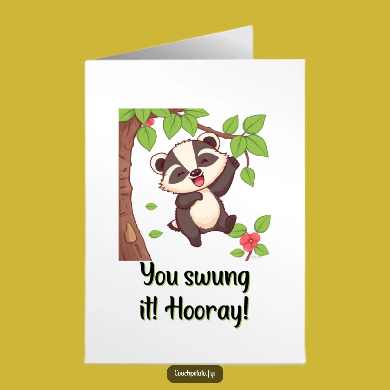 Free Printable Congrats Card: Badger's Wild Swing