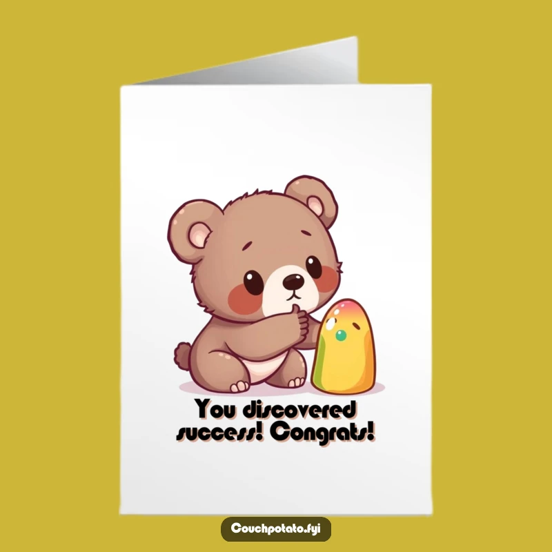 Free Printable Congrats Card: Hilarious Bear Cub Surprise for a Cheerful Downloadable Gift