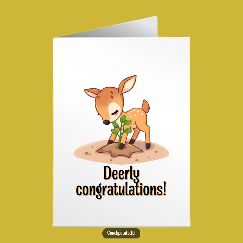 Free Printable Deer Card - Whimsical Congrats Downloadable for Growing Success