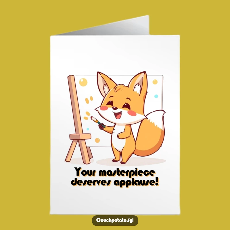 Free Printable Fox Art Congrats Card - Humorous Downloadable Greeting for All Achievements