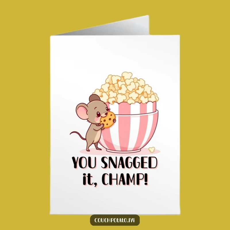 Free Printable Mouse Congrats Card: Funny Sneaky Treat Downloadable