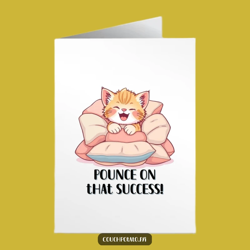 Free Printable Kitten Congrats Card: Giggling Tumble Funny Downloadable Gift Surprise