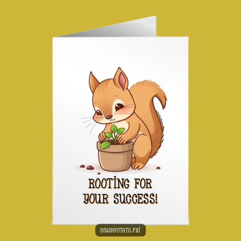 Free Printable Congrats Card: Squirrel Plants Success, A Downloadable Gift!