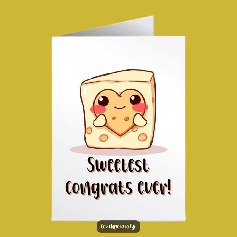 Congrats Free Printable Card: Cream Cheese Heart Cookie Downloadable Sweet Gift