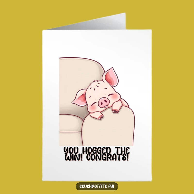 Free Printable Funny Piglet Congrats Card - Wiggling Toes, Cheerful Download