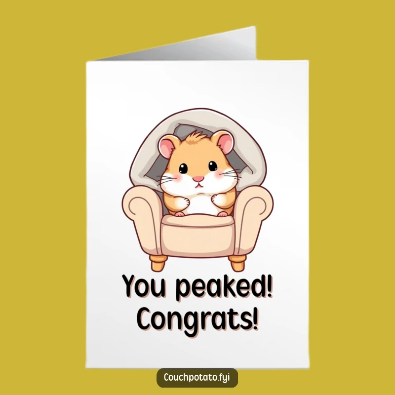 Free Printable Funny Hamster Congrats Card - Chubby Hamster Peeking! Easy DIY Downloadable