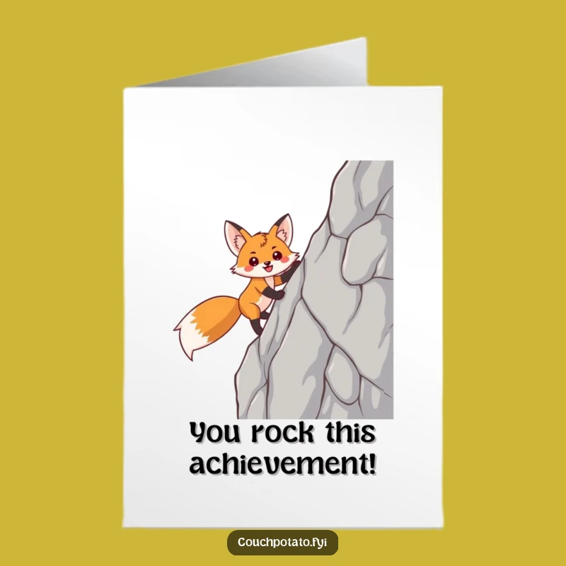 Free Printable Congrats Card: Triumphant Fox - Motivational & Funny Downloadable Greeting!