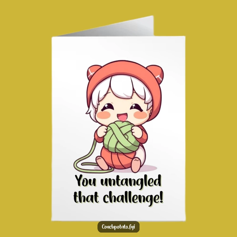 Free Printable Congrats Card: Yarn Wrangler Funny DIY Celebration Download