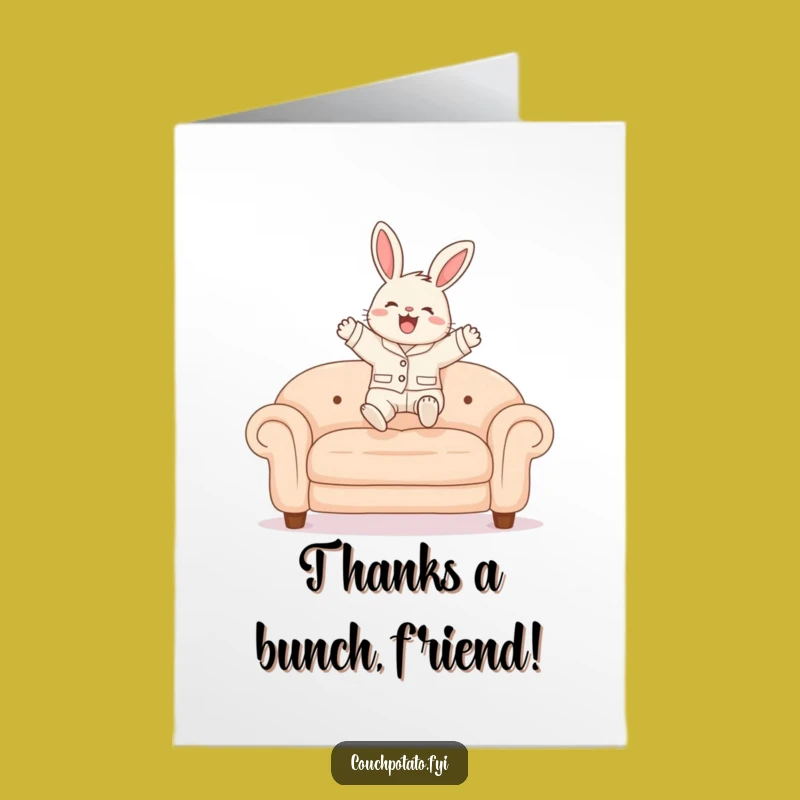 Free Printable Bunny Thank You Card: Pajama Leap Funny Downloadable Grateful Gift