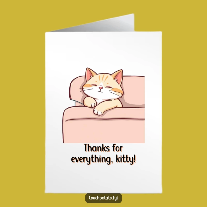 Free Printable Cat Thank You Card: Funny Sleepy Kitty Downloadable