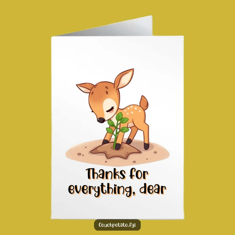 Free Printable Deer Thank You Card - Heartfelt Downloadable Art for Gratitude