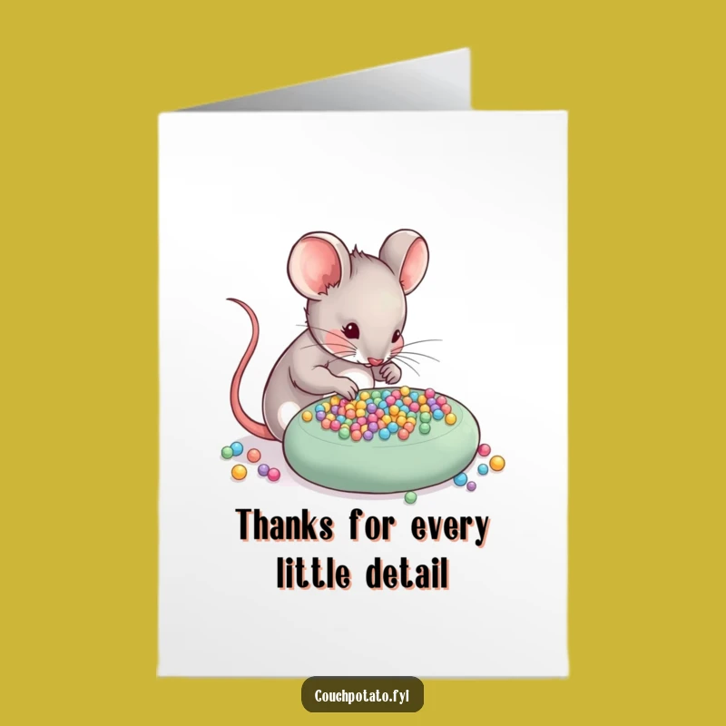 Free Printable Mouse Craft Thank You Card - Funny Downloadable Art for Thoughtful Thanks