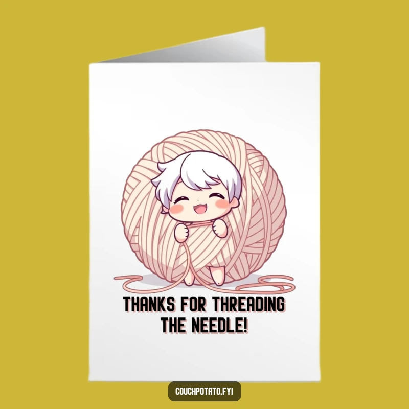 Free Printable Thank You Card: Cheeky Yarn Puller, Gratefulness Downloadable