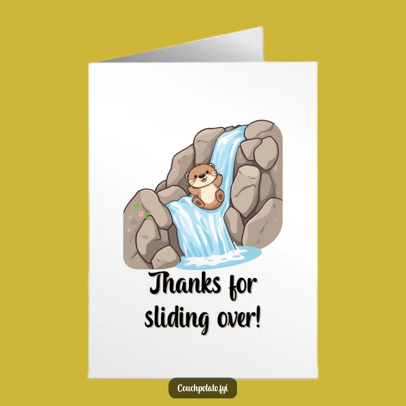 Free Printable Thank You Card: Otter's Waterfall Gratitude Adventure