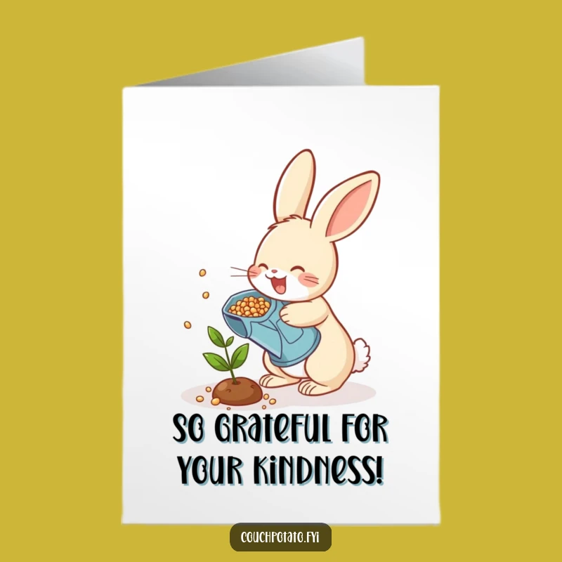Free Printable Thank You Card: Funny Rabbit Seeds Gratitude, A Downloadable Gift!