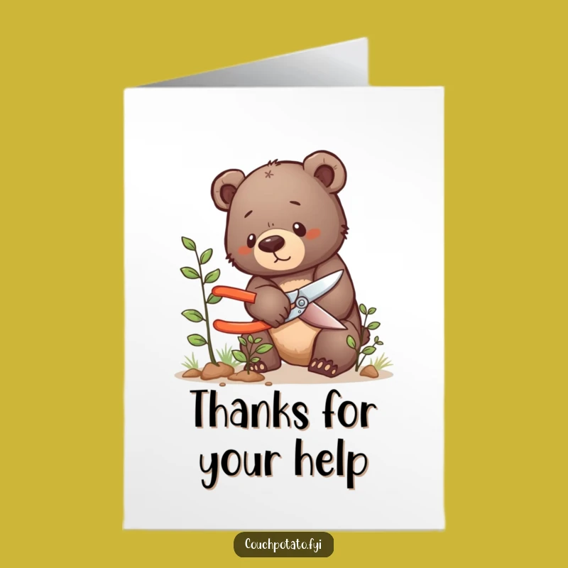Free Printable Bear Cub Thank You Card - Sweet Downloadable Art for Care