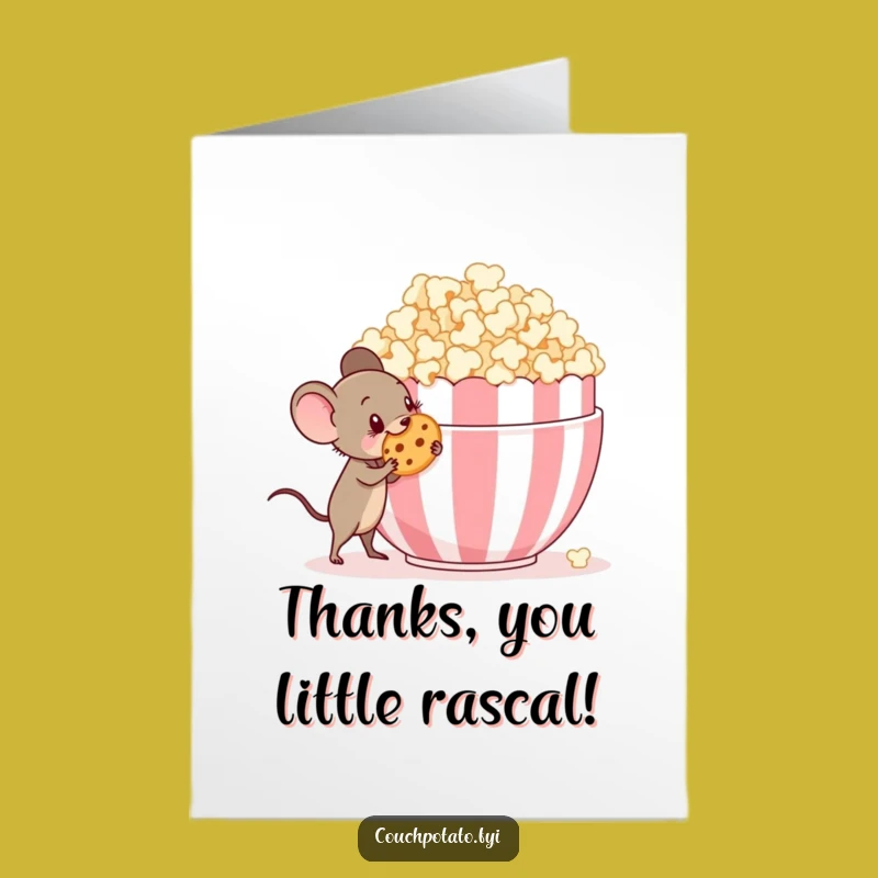 Free Printable Mouse Thank You Card: Funny Sneaky Appreciation Downloadable