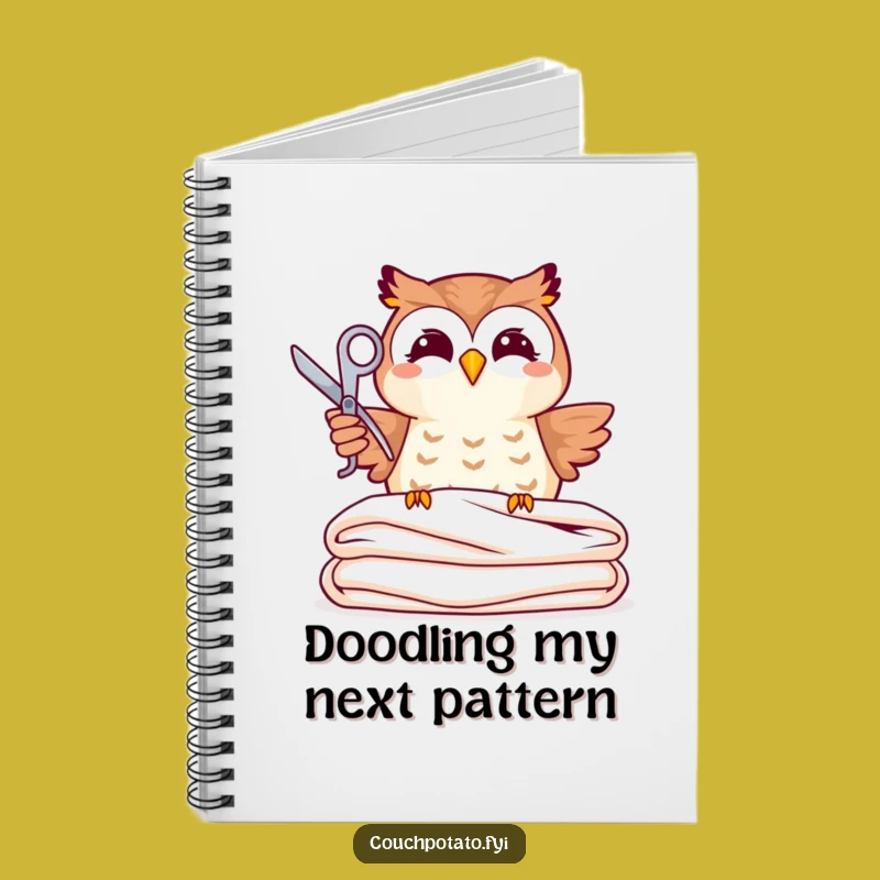 Funny Joyful Owl Sewing Notebook: Whimsical Owl Journal for Patterns