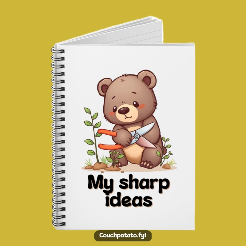 Funny Bear Cub Pruning Notebook: Tiny Gardener, Hilarious Journal for Plans