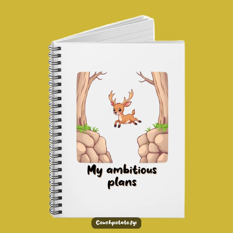 Funny Deer Impossible Jump Notebook: Jot Down Your Boldest Plans, Awesome Funny Gift