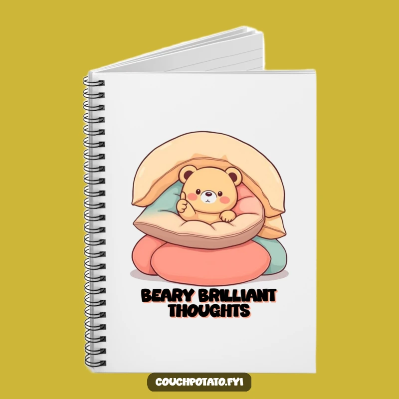 Funny Round Bear Thumbs Up Notebook - Journal Your Happy Thoughts