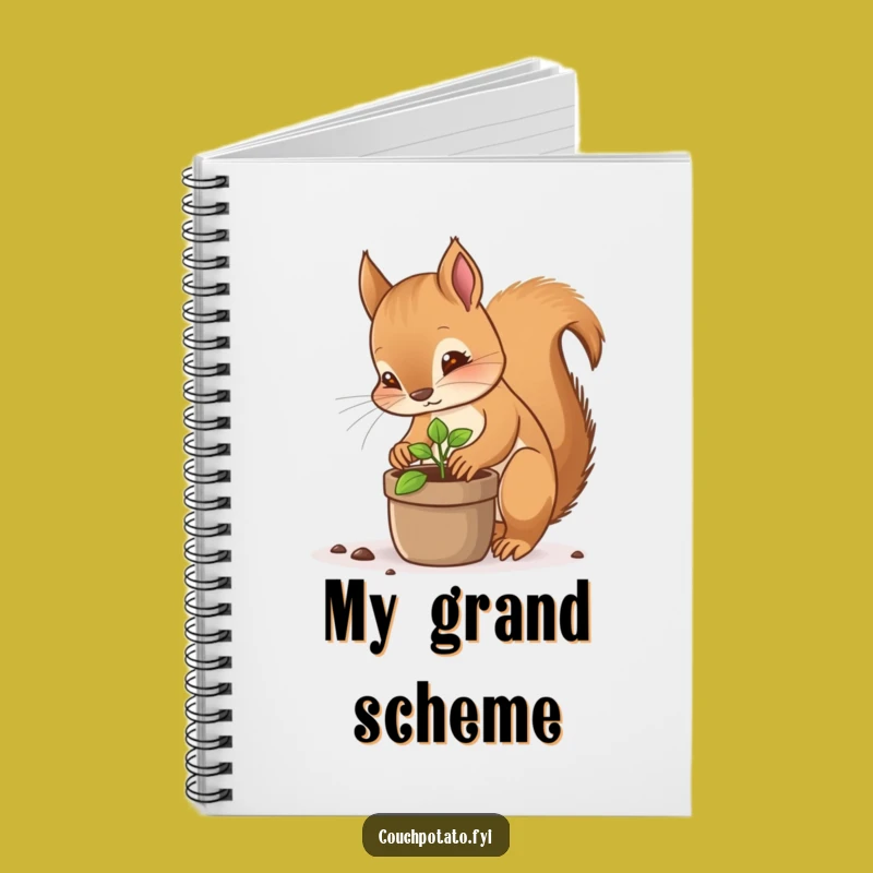 Funny Squirrel Planter Notebook - Focused Sprout Journal for Nature Lovers