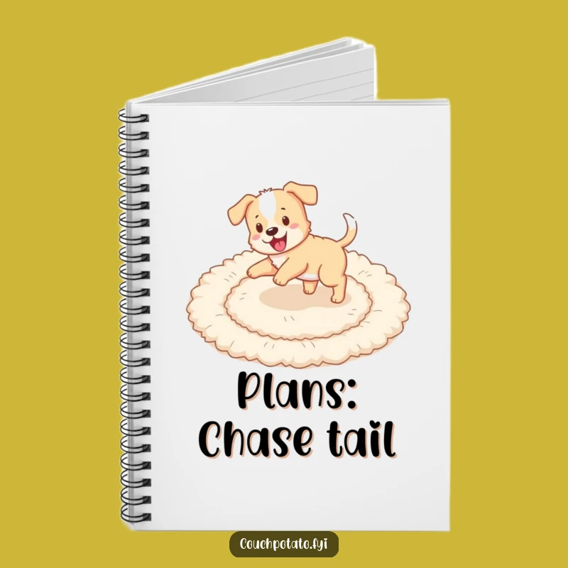 Funny Puppy Tail Chase Notebook: Journal Puppy Playing, Hilarious Gift for Notes